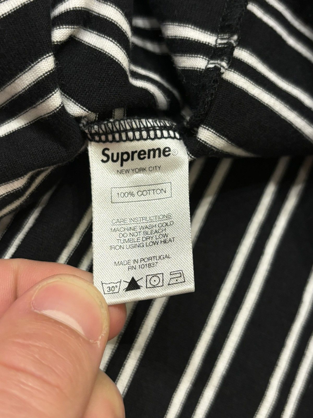 Supreme Supreme Striped Italian Tee Size US L / EU 52-54 / 3 - 5 Thumbnail