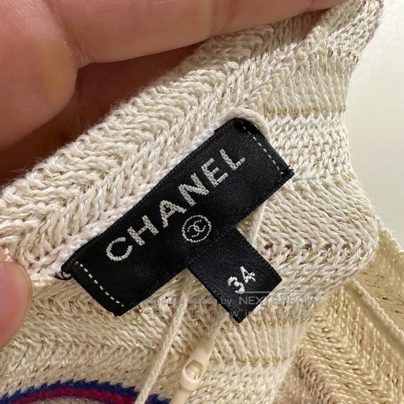 Chanel Chanel Vacation series striped logo gold thread knitted sh Size XXS / US 00 / IT 34 - 3 Thumbnail
