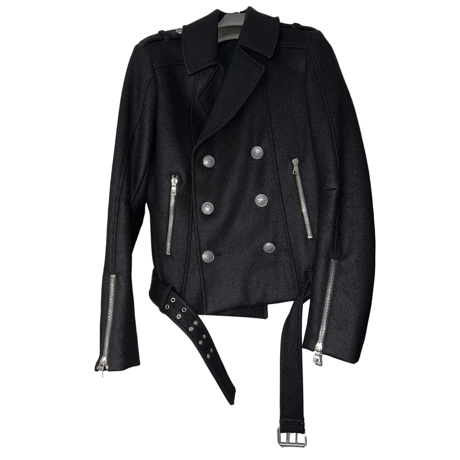 Balmain Balmain Double Breasted Biker Peacoat/Blazer Size 48R - 3 Thumbnail