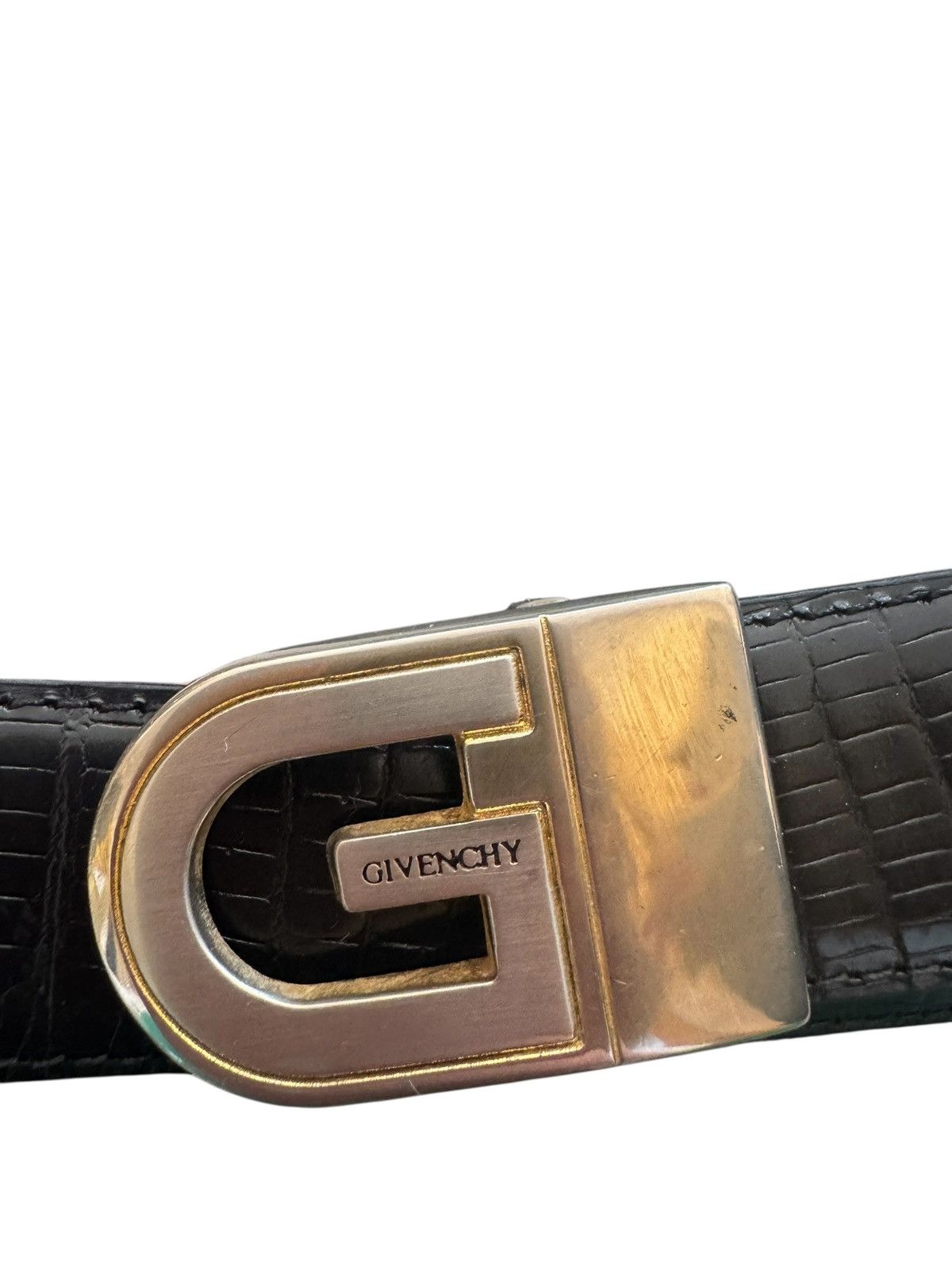 Givenchy Vintage GIVENCHY Gentleman Belt Black Embossed Leather Size ONE SIZE - 5 Thumbnail