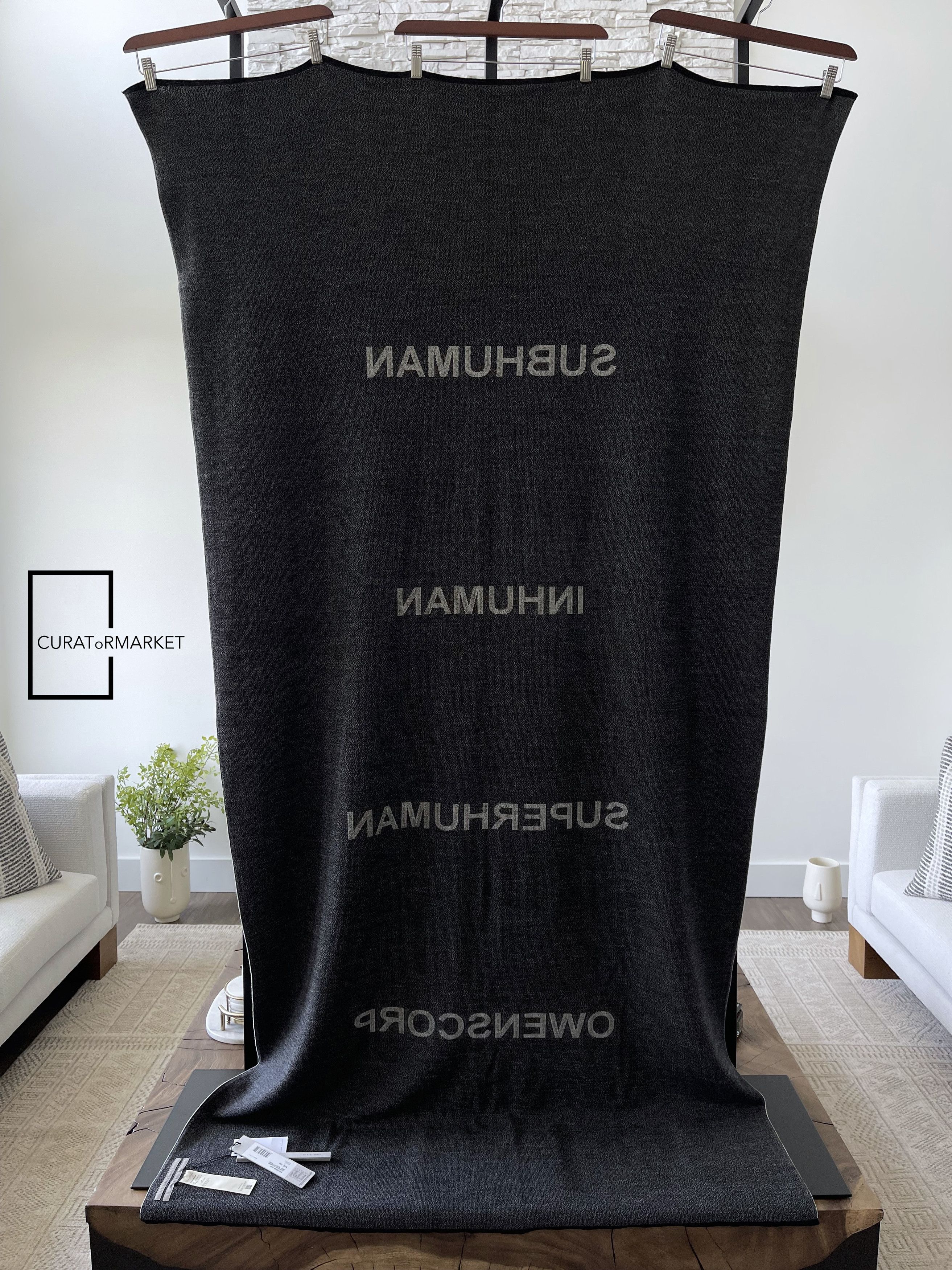Rick Owens RARE Wool OWENSCORP SUBHUMAN Blanket Mega Scarf SS24 Lido Size ONE SIZE - 2 Thumbnail