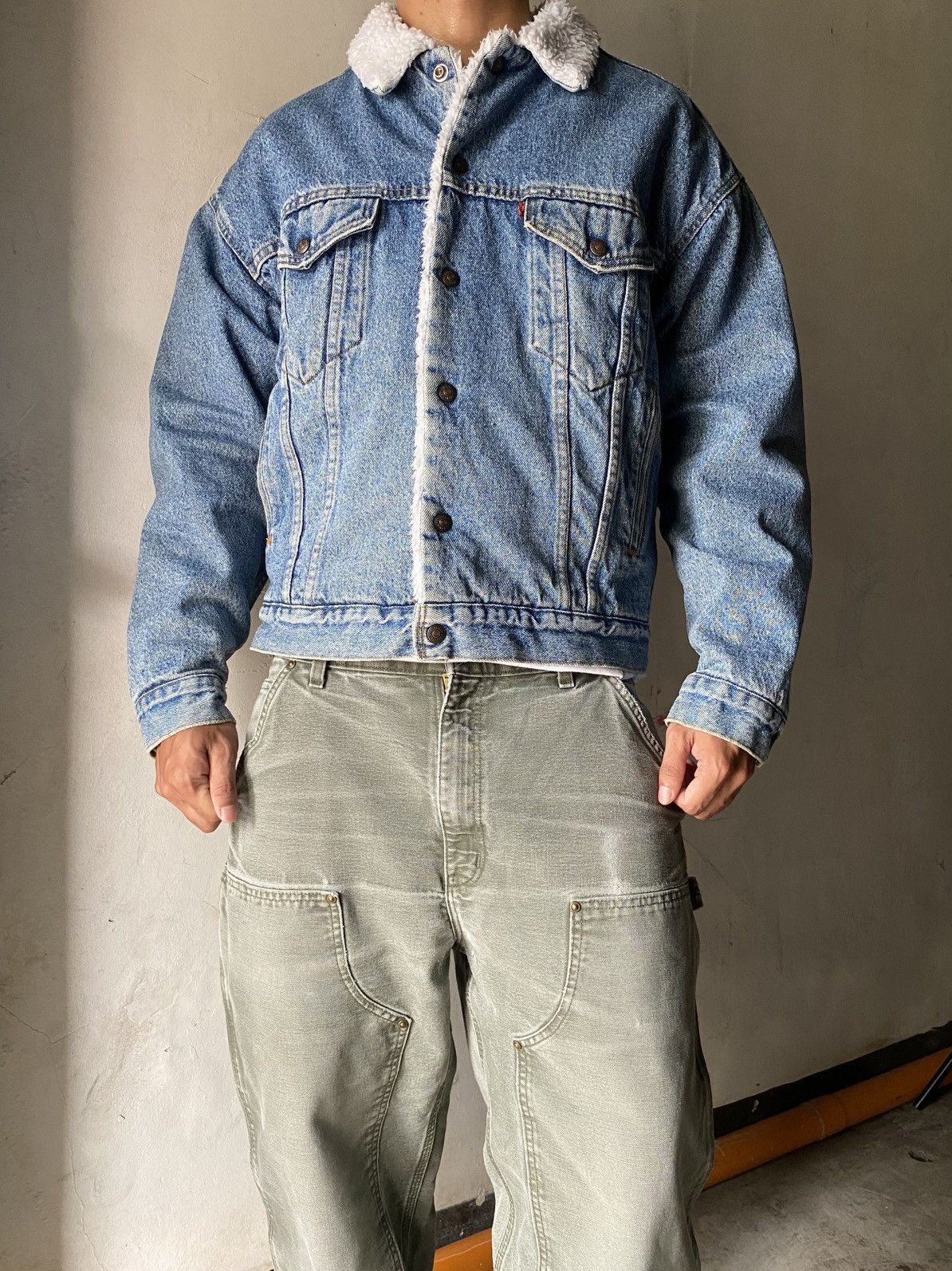 Levi's Vintage Clothing 1991 Vintage Levi’s track Jacket sherpa lined Size US M / EU 48-50 / 2 - 3 Thumbnail