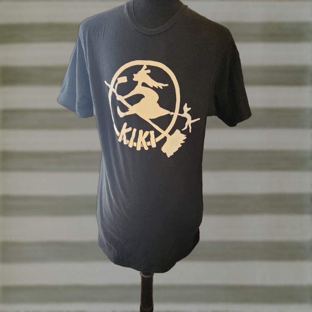 Vintage Kiki's Delivery Service Black Anime T Shirt Studio Ghibli Size Large Mens Regular Crew Neck Cotton Graphic Print Size US L / EU 52-54 / 3 - 1 Thumbnail
