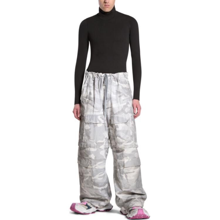 Balenciaga Balenciaga SS24 Loose Fit Camo Cargo Pants with Drawstring Size US 31 - 4 Thumbnail