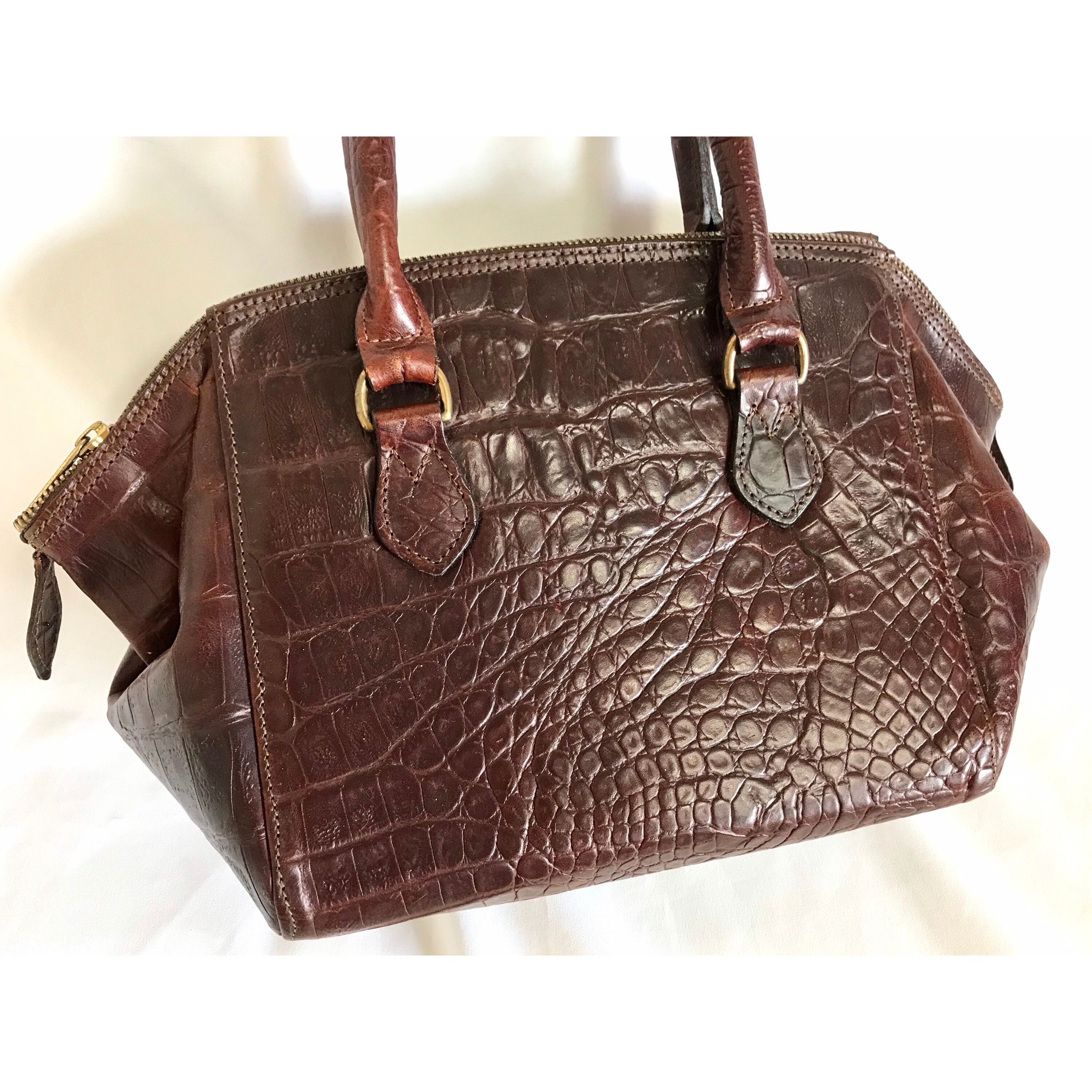 Mulberry Vintage Mulberry croc embossed leather mini doctor's bag Size ONE SIZE - 4 Thumbnail
