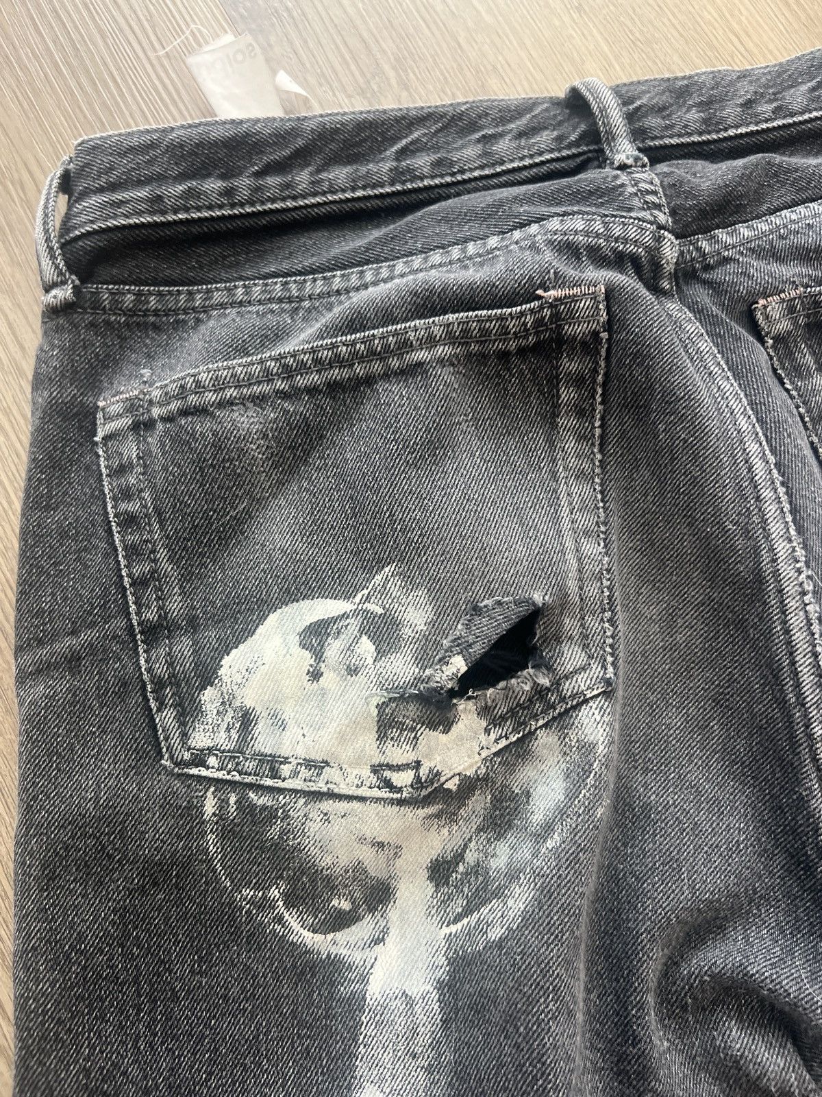 Acne Studios Custom Painted Acne Studios 1996 Vintage Black Jeans Size US 32 / EU 48 - 3 Thumbnail