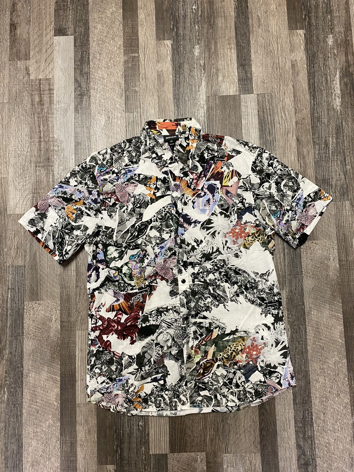 Just Cavalli Just Cavalli Button Up Short Sleeve Shirt All Over Print Size US M / EU 48-50 / 2 - 1 Thumbnail