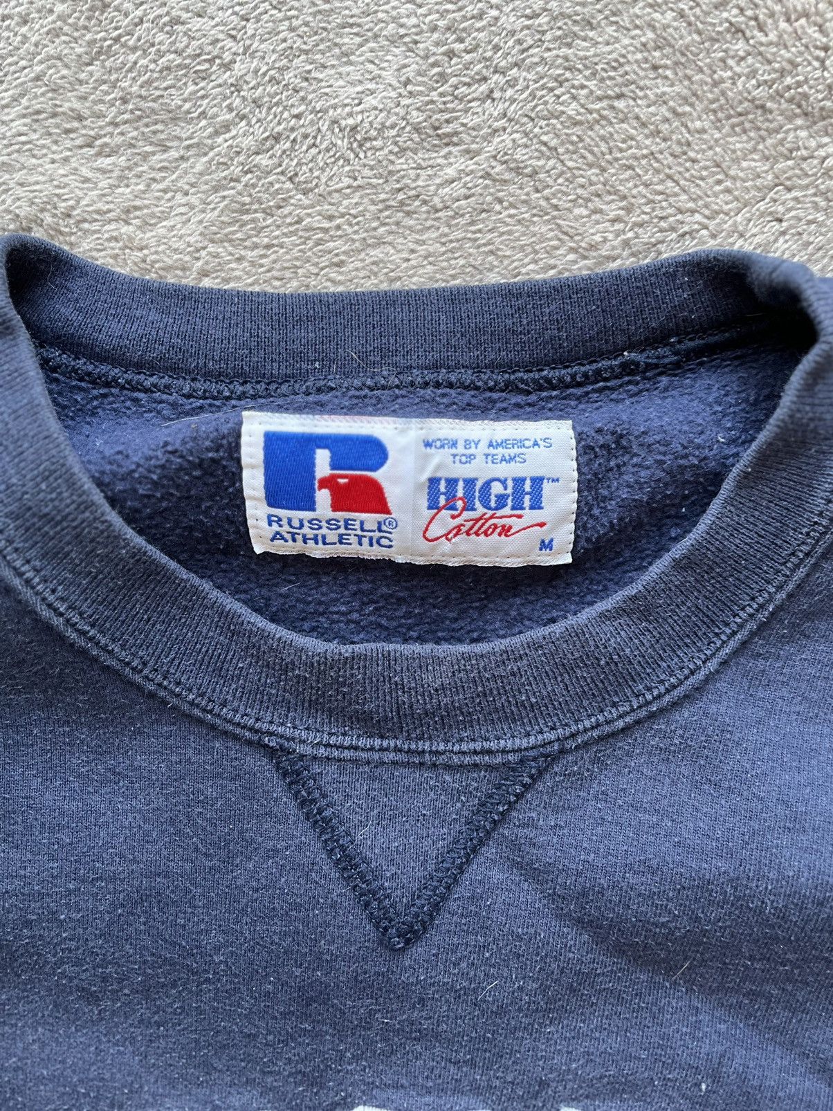 Russell Athletic × Vintage Vintage 90s Russell Athletic Blue Boxy Big Logo Size US M / EU 48-50 / 2 - 3 Thumbnail
