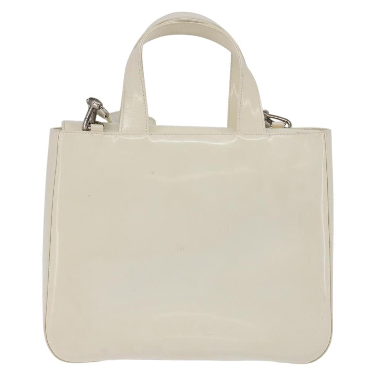 Gucci GUCCI Handbag Enamel White Silver 001 1013 001 1013 Size ONE SIZE - 3 Thumbnail