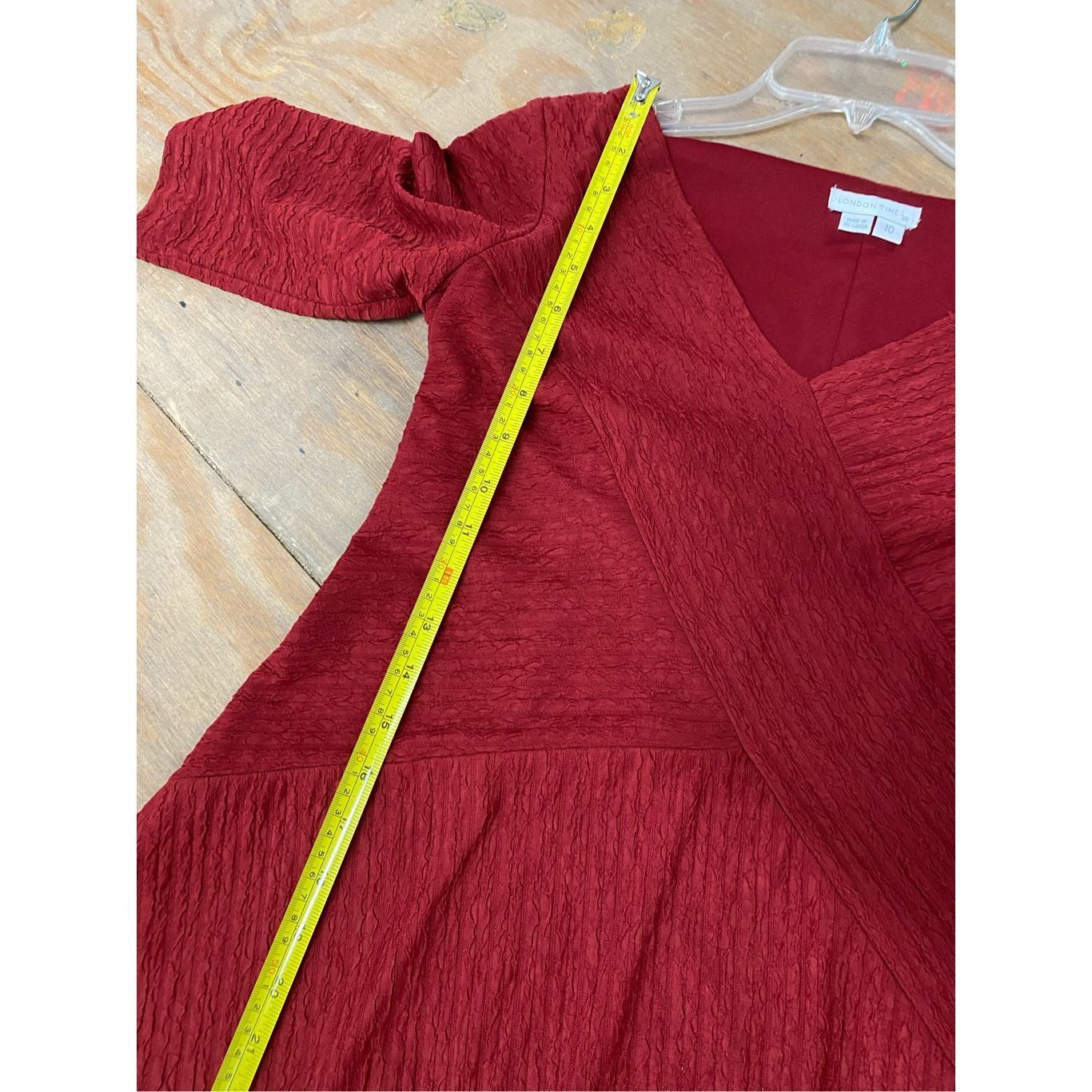 Timex London Times Red Cocktail Dress Tiered Ruffle Formal Holiday Size L / US 10 / IT 46 - 7 Thumbnail