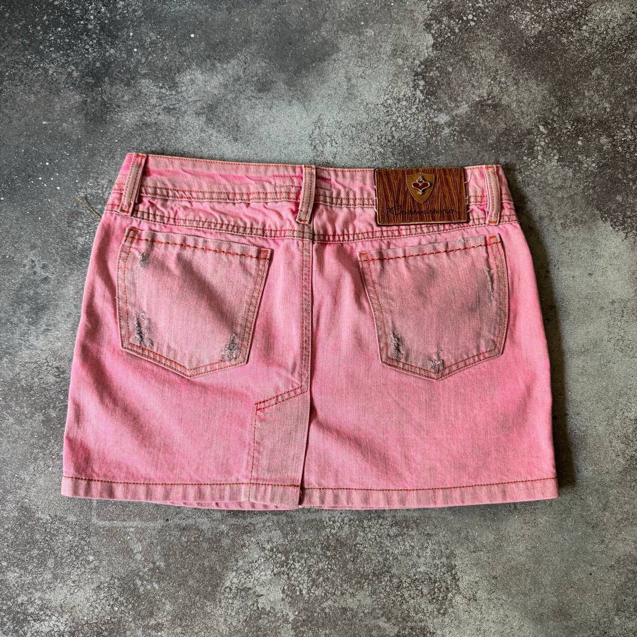 20471120 × Hysteric Glamour × Japanese Brand Japanese Style Super Sexy Pink Faded Mini Skirt Size 29" - 4 Thumbnail