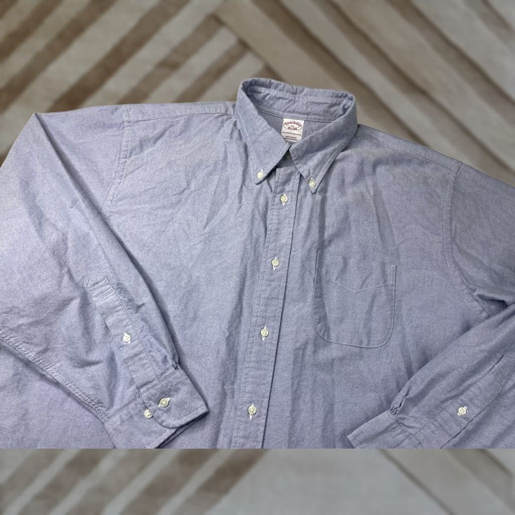 Brooks Brothers Brooks Brothers Oxford Shirt Men's XL Blue Button Down 100% Cotton Long Sleeve Size US XL / EU 56 / 4 - 1 Thumbnail
