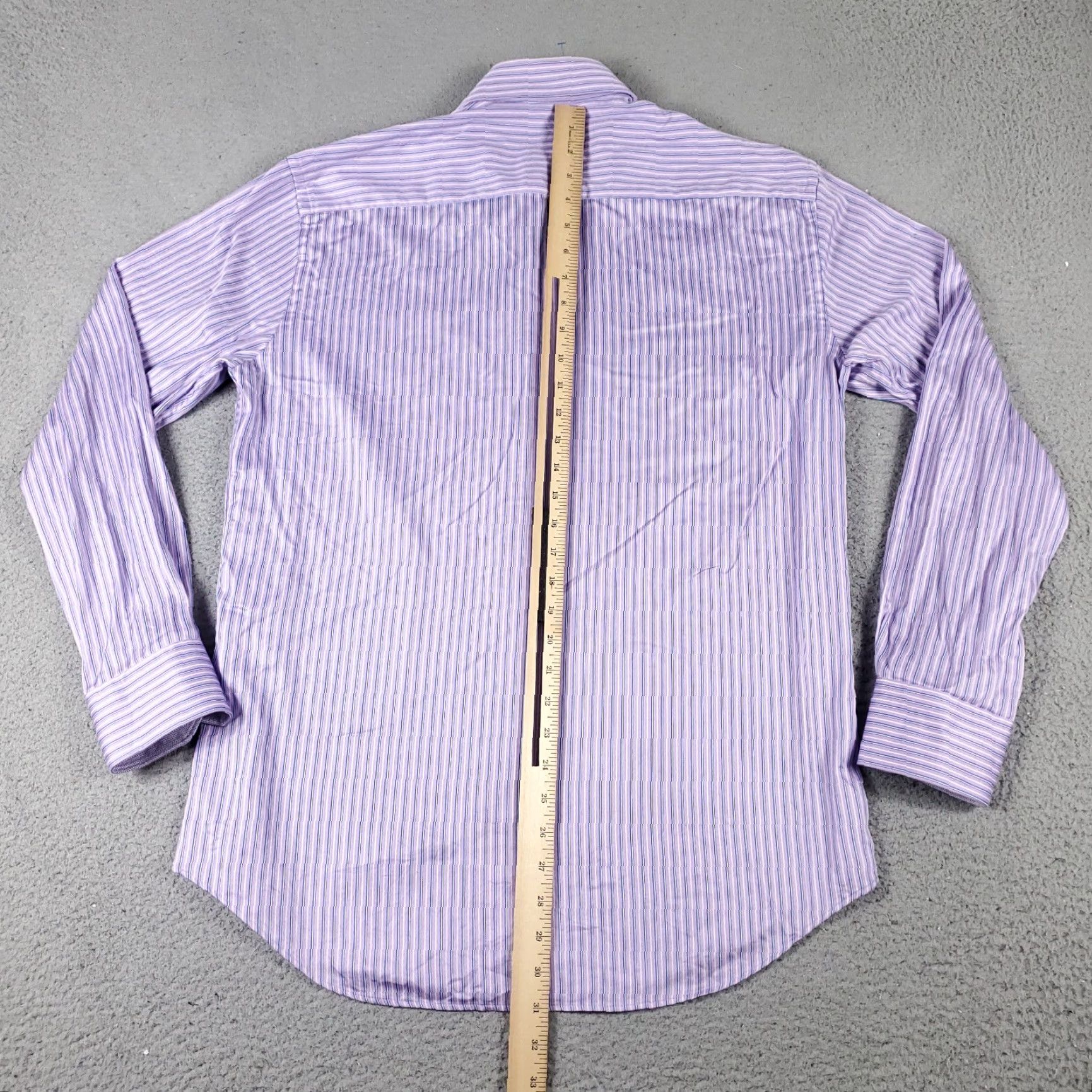 BUGATCHI Bugatchi Uomo Shirt Men's Medium Purple Striped Button-Up Long Sleeve Casual Workwear Size US M / EU 48-50 / 2 - 4 Thumbnail