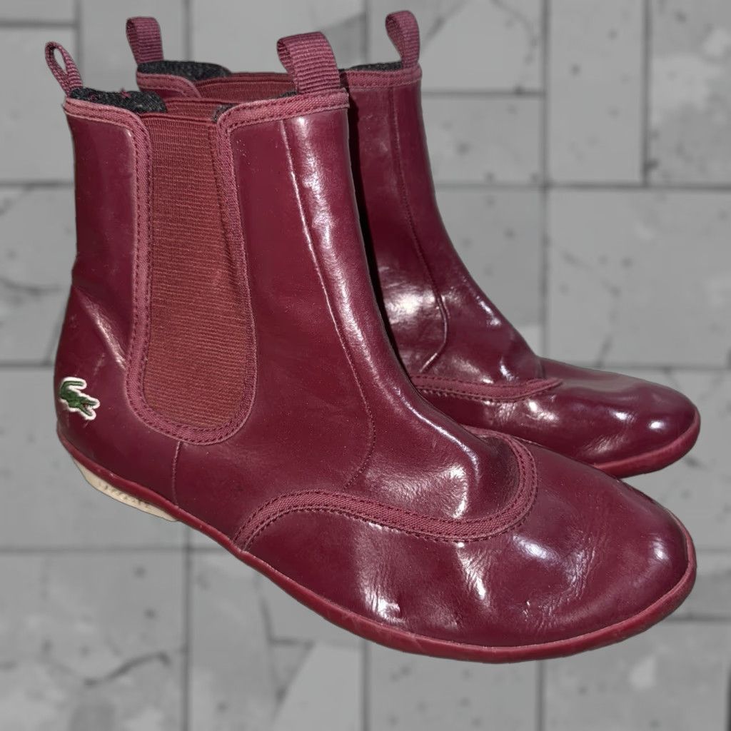 Lacoste LACOSTE Women's Chelsea Boots Burgundy Size 6 US / 37 EU - Leather Ankle Boot Size US 6 / IT 36 - 1 Thumbnail