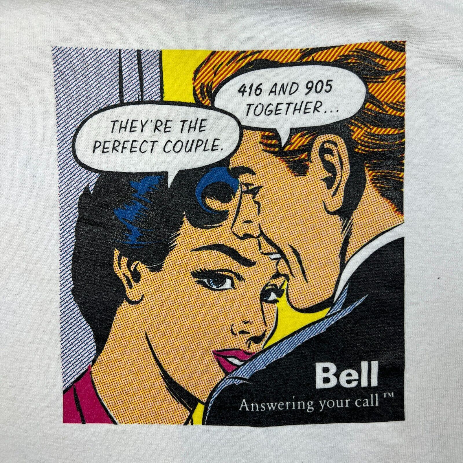 Fruit Of The Loom × Vintage VTG 1993 Bell Toronto Area Code T Shirt Large Graphic Tee Size US L / EU 52-54 / 3 - 2 Thumbnail