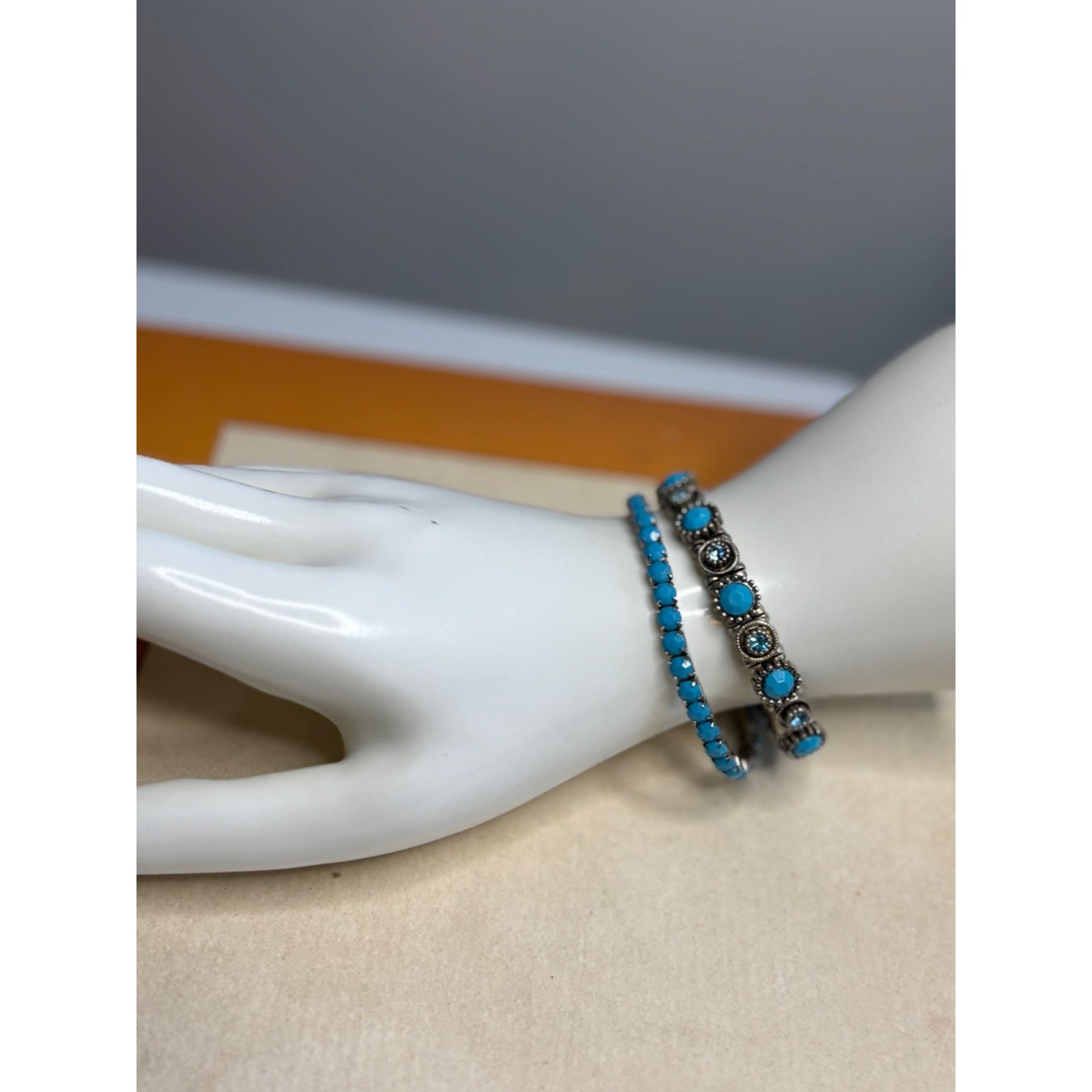 Other Turquoise & Silver-Tone Stretch Bracelets Set Of 2 Size ONE SIZE - 6 Thumbnail