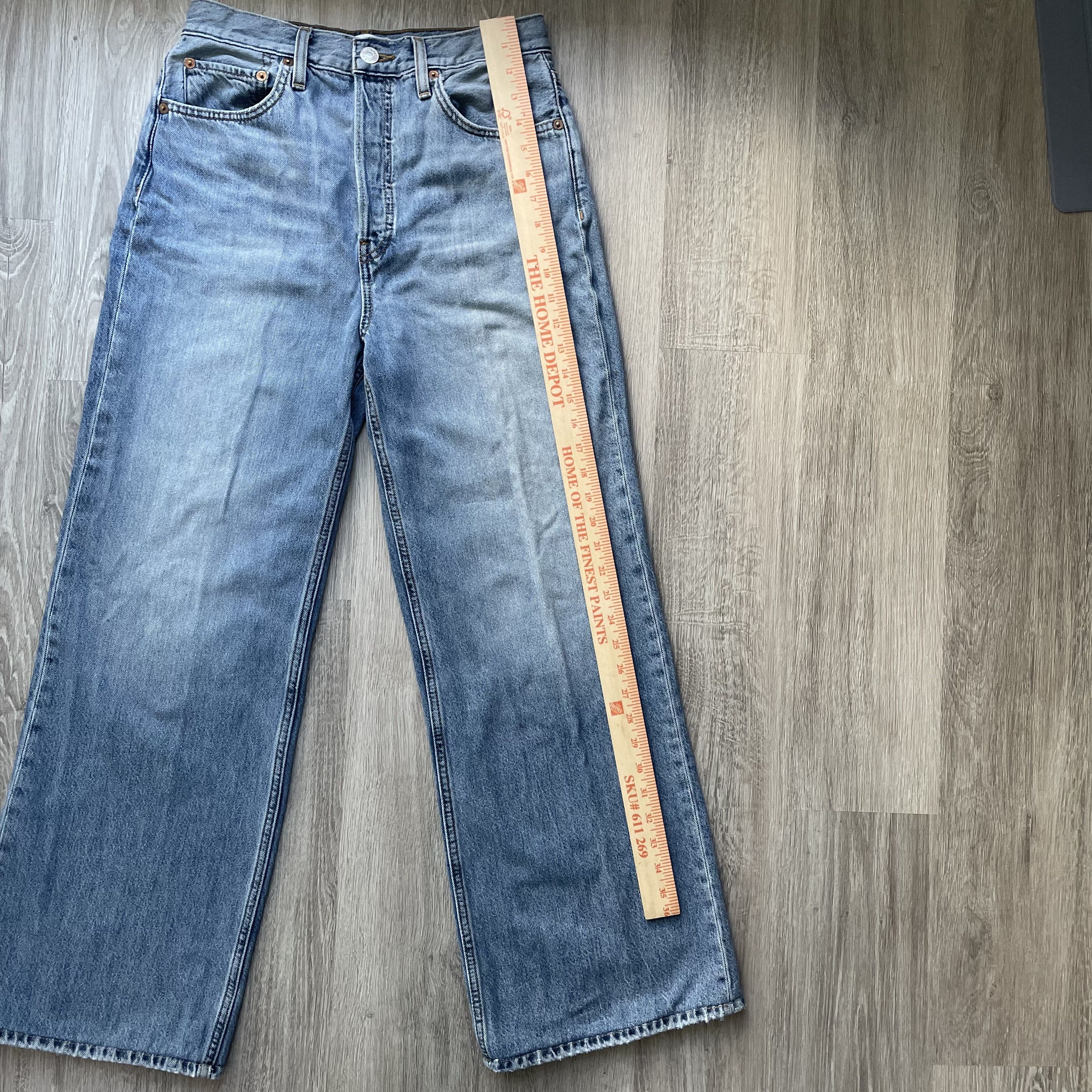 RE/DONE RE/DONE High Rise Wide Leg Sunfaded Flow Jeans Size 27 Size 27" / US 4 / IT 40 - 7 Thumbnail