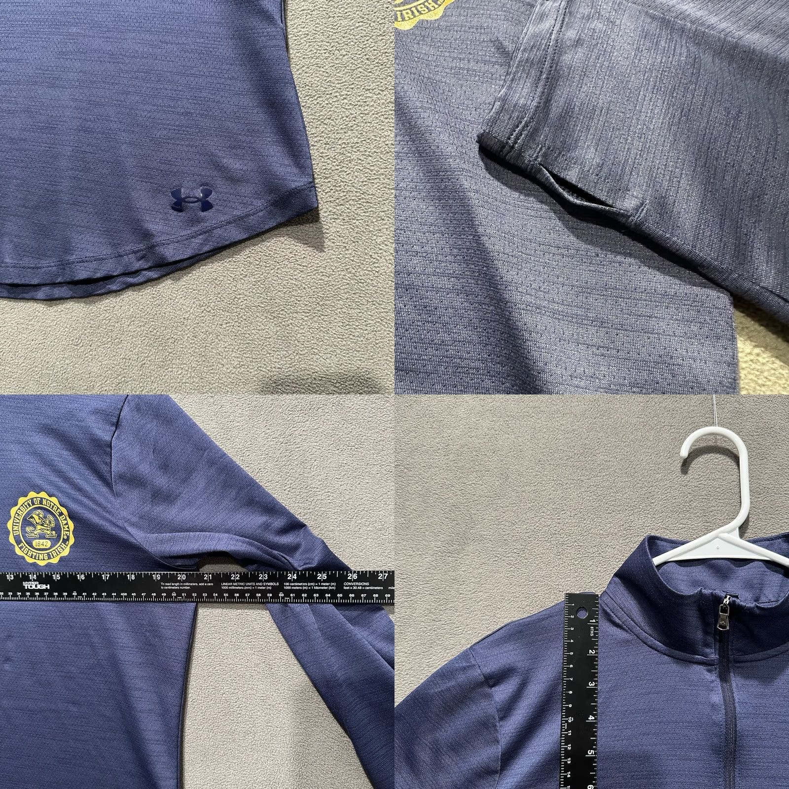 Under Armour Under Armour Notre Dame Fighting Irish Blue 1/4 Zip Tech Vent Pullover Womens L Size L / US 10 / IT 46 - 8 Thumbnail