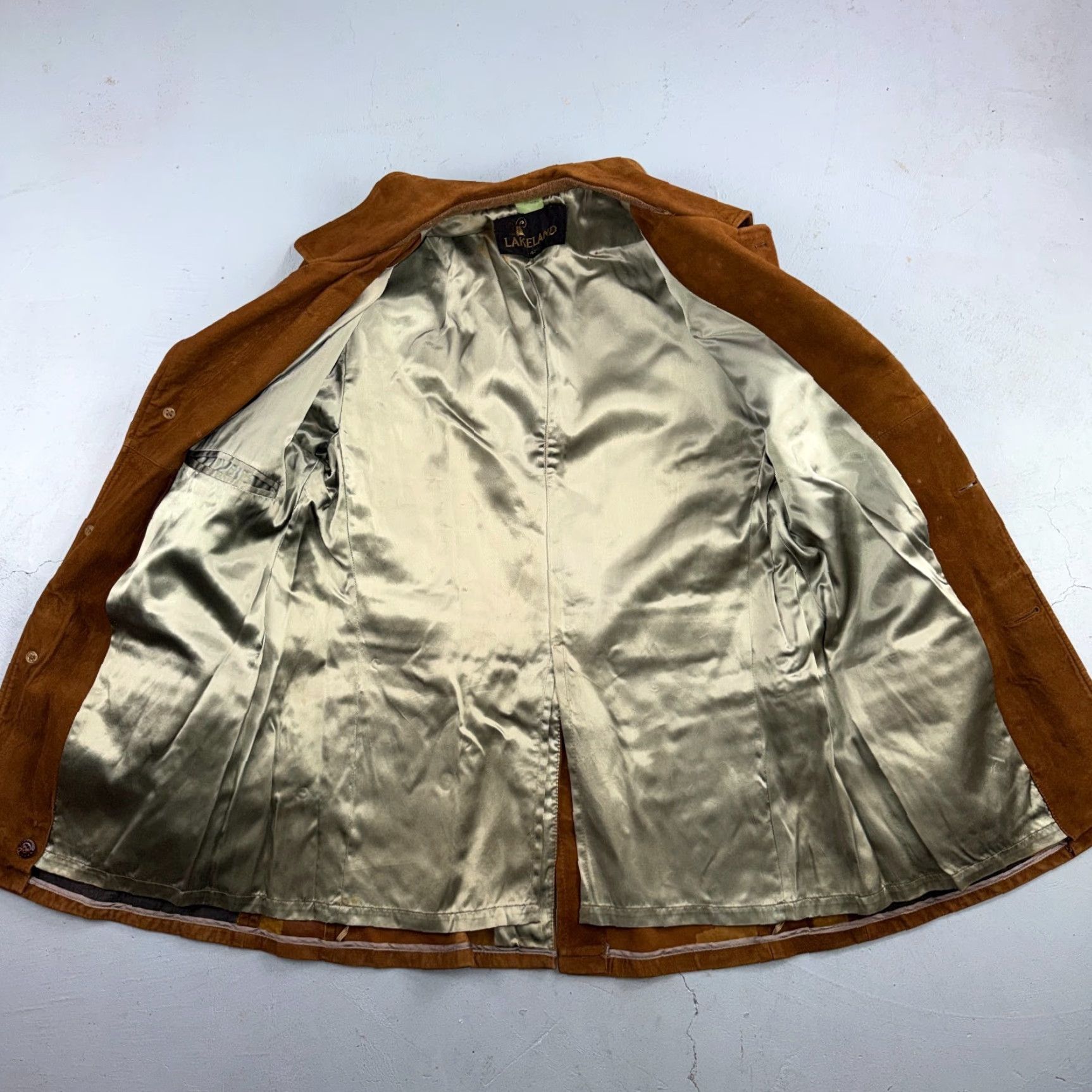 Vintage VINTAGE Lakeland Leather Western Suede Brown Jacket Chore Coat Size 42 Mens Regular Leather Lined Pockets Brown USA Retro 42 Mens Size US XS / EU 42 / 0 - 2 Thumbnail
