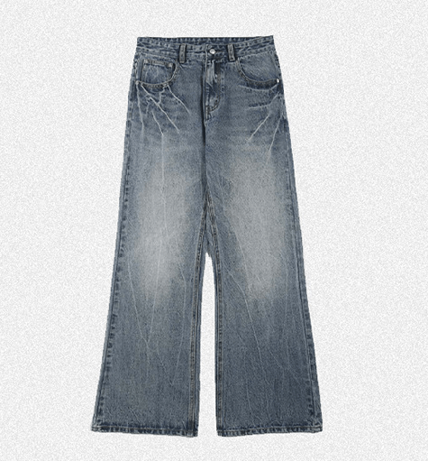 Japanese Brand × Jean Lightning Crack Vintage Blue Washed Bootcut Jeans Size US 32 / EU 48 - 5 Thumbnail