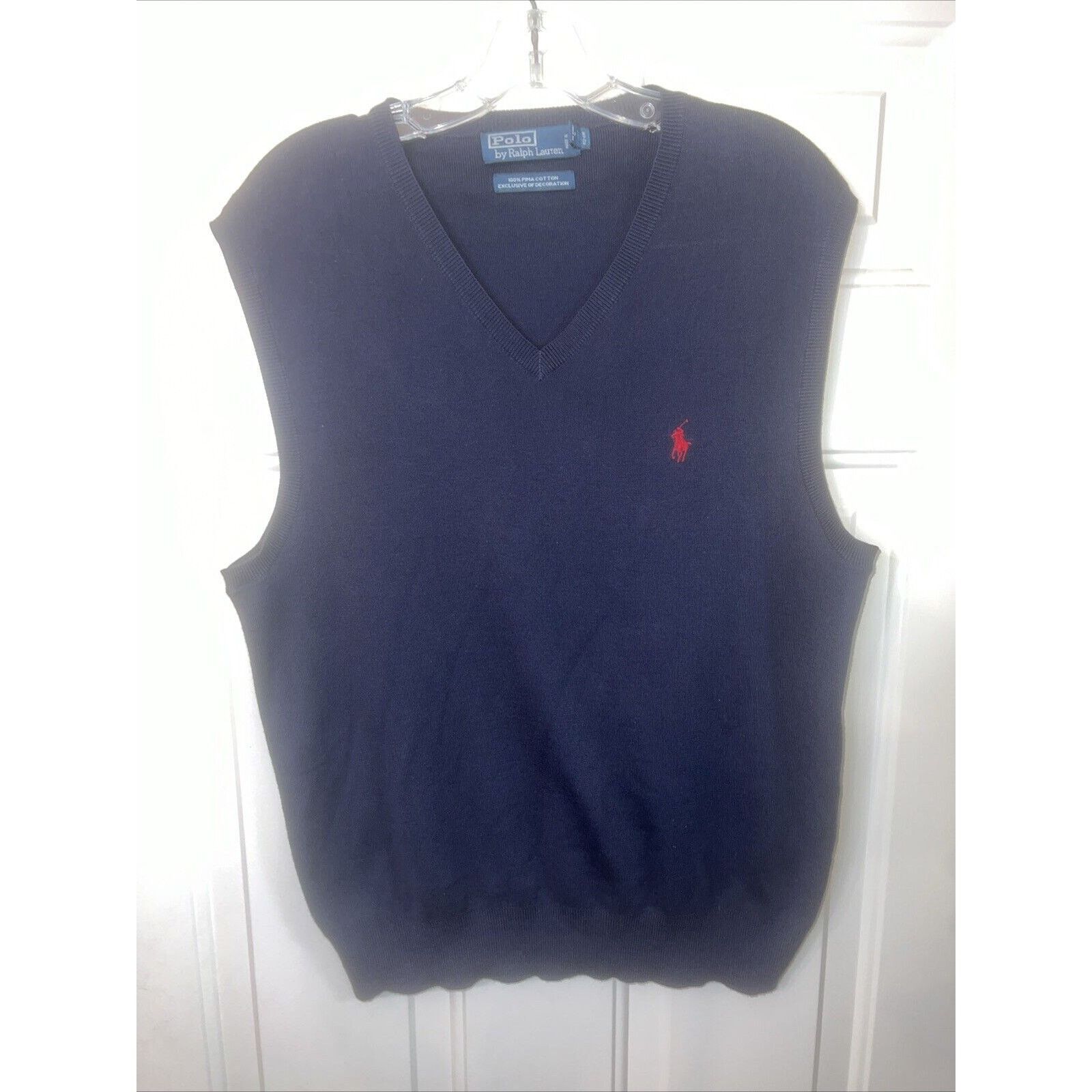 Polo Ralph Lauren Polo Ralph Lauren Sweater Vest Mens Large Navy Red Vintage Size US L / EU 52-54 / 3 - 1 Thumbnail