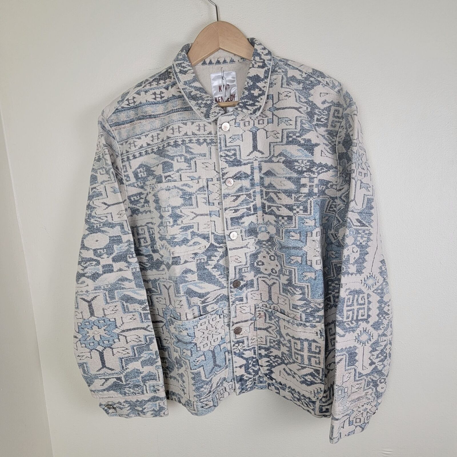 Other King Kennedy Rugs Printed Ecru Canvas Chore Jacket Size US XXL / EU 58 / 5 - 11 Thumbnail