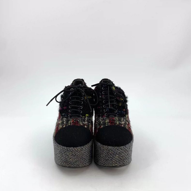 Chanel Chanel Black Platform Tweed Shoes Size 36 -2505 Size US 6 / IT 36 - 3 Thumbnail