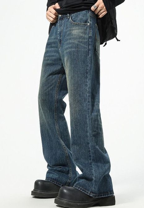 Japanese Brand American-style wide-leg men's loose flared baggy jeans Size US 32 / EU 48 - 4 Thumbnail
