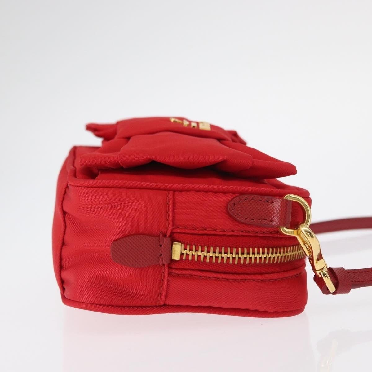Prada Prada Nylon Shoulder Bag Red Size ONE SIZE - 4 Thumbnail