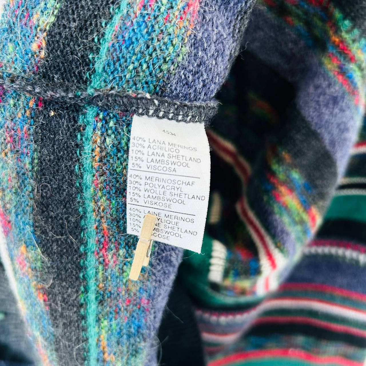 Vintage Saffo coogi style wool sweater #233 Size US L / EU 52-54 / 3 - 2 Thumbnail