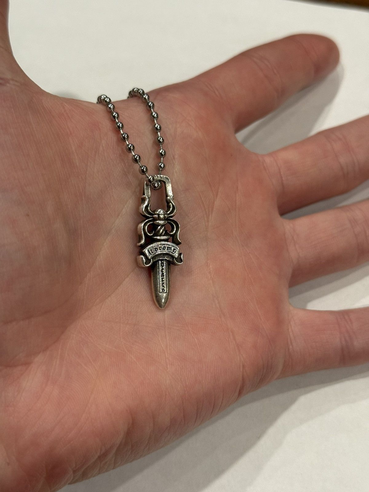 Chrome Hearts Chrome Hearts Dagger Pendant Silver Ball Chain Necklace 925 Size ONE SIZE - 3 Thumbnail