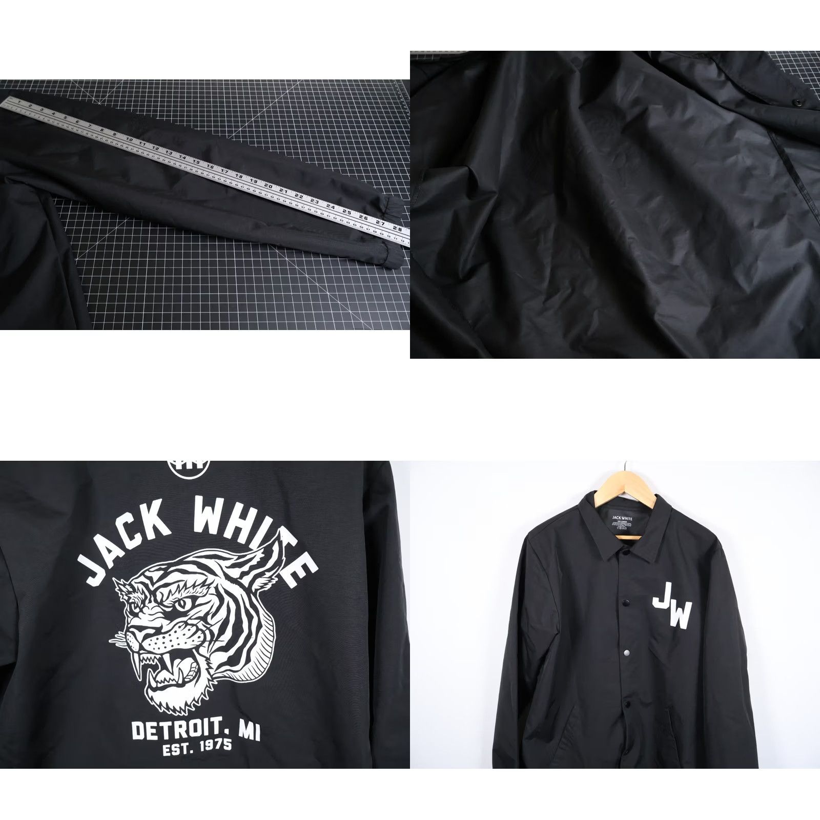 Coach Jack White Jacket Men's 2XL Black Tiger Print Lightweight Snap Button Coach Coat Windbreaker Hipster Retro Casual Size US XXL / EU 58 / 5 - 8 Thumbnail