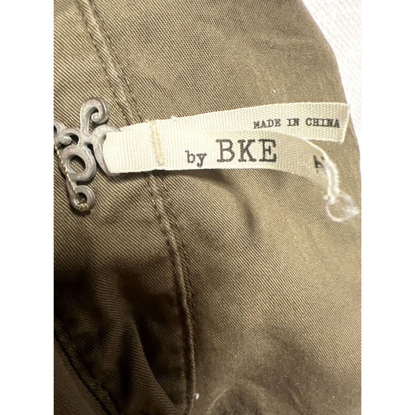 BKE BKE Women’s Utility Vest Distressed Olive Green Sleeveless Button Up Boho Size L Size L / US 10 / IT 46 - 4 Thumbnail
