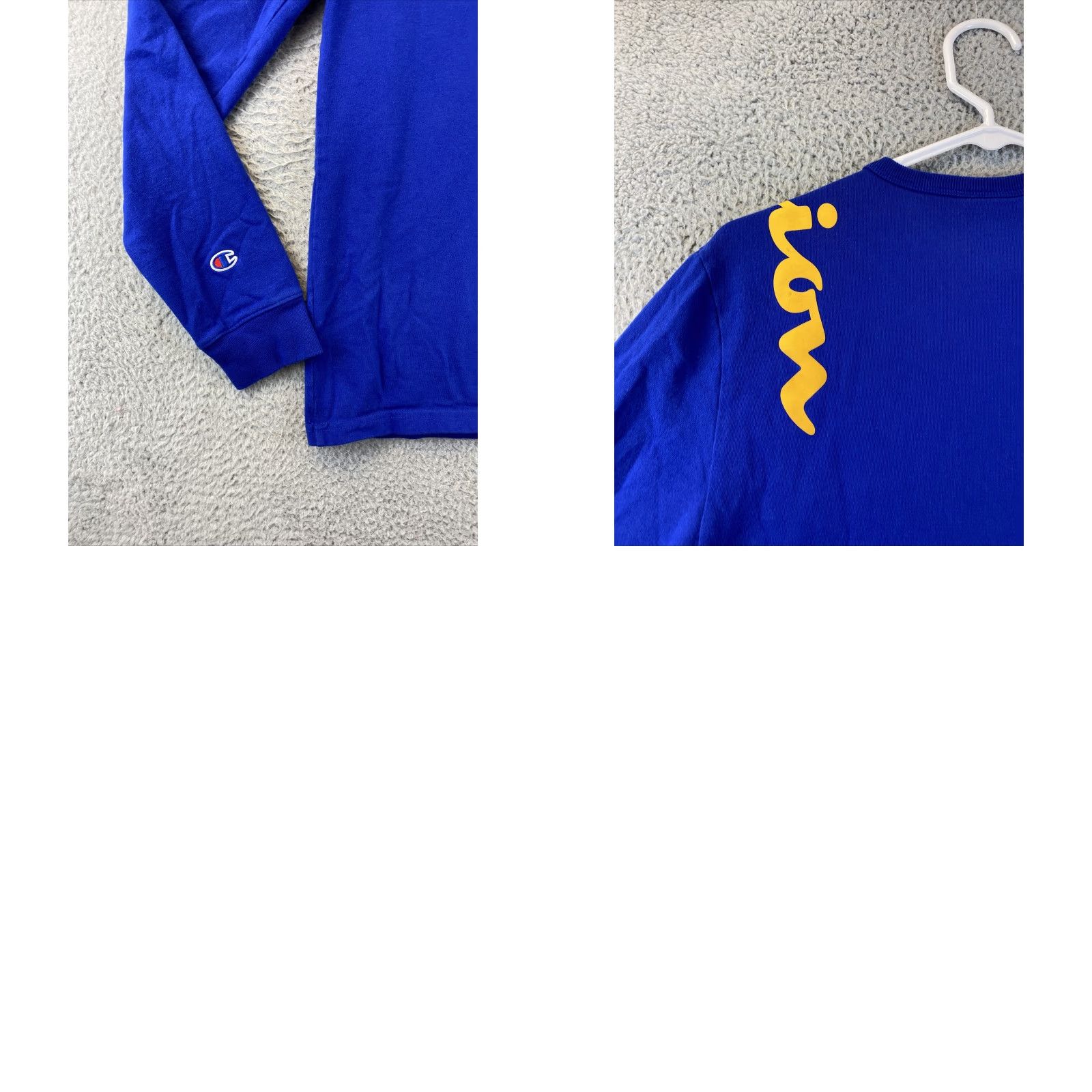 Champion Champion Men T-Shirt S Long Sleeve Blue Spellout Authentic Cotton Shirt 78-55 Size US S / EU 44-46 / 1 - 8 Thumbnail