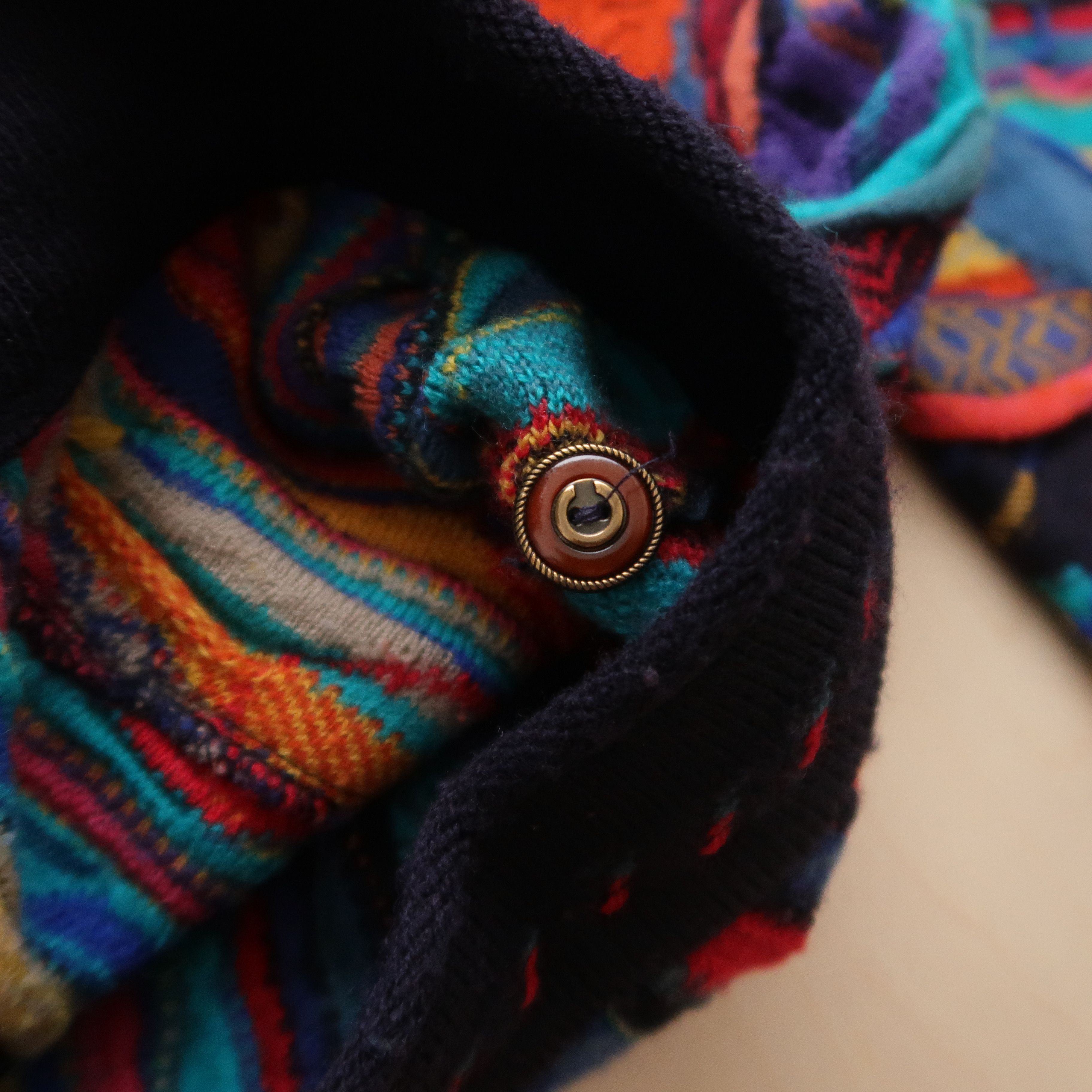 Coogi 1990s Coogi Psychedelic Art Cardigan Knit Fuzzy Size US M / EU 48-50 / 2 - 12 Thumbnail