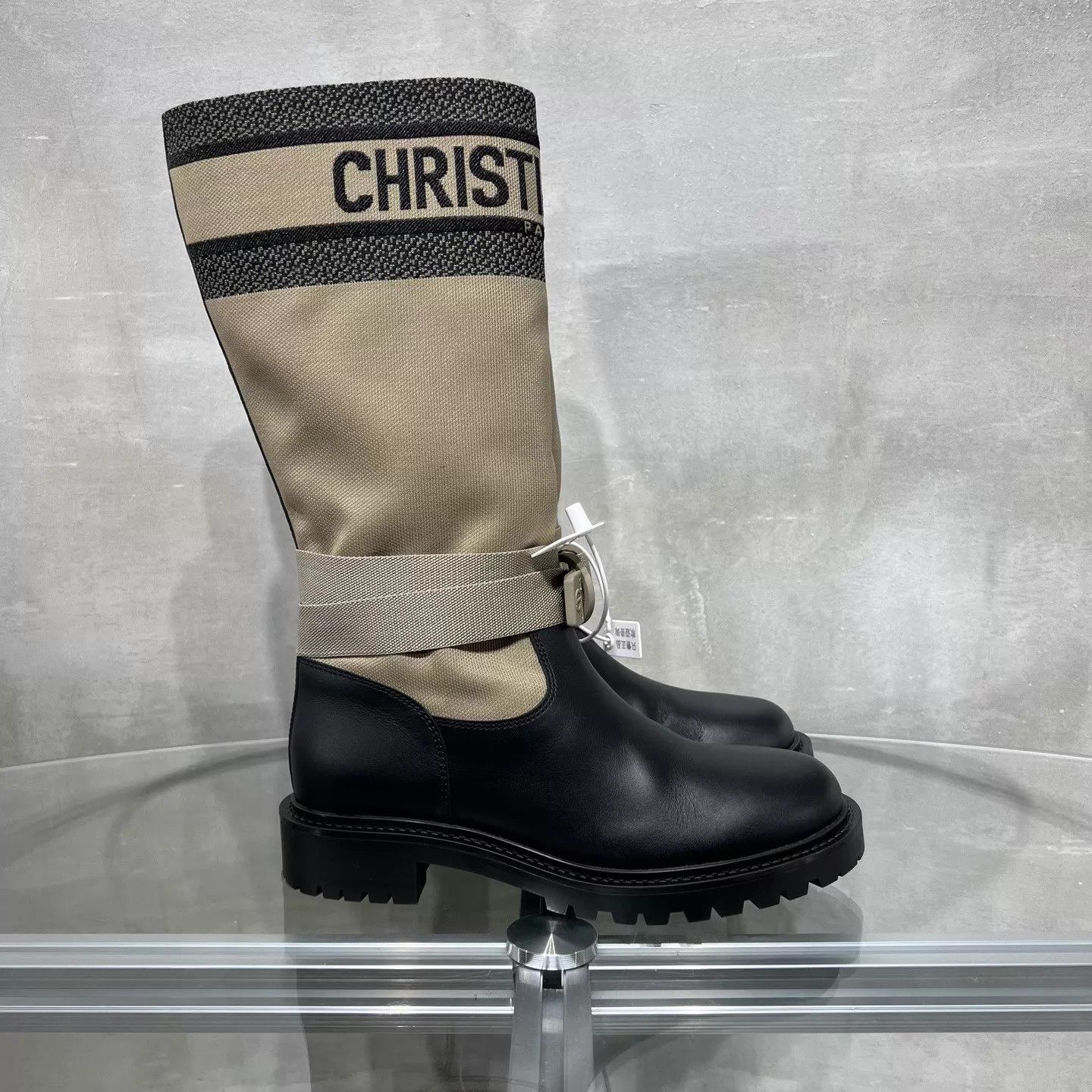 Dior Dior D-Major khaki colorblocked riding boots size 38.5 Size US 8 / IT 38 - 4 Thumbnail