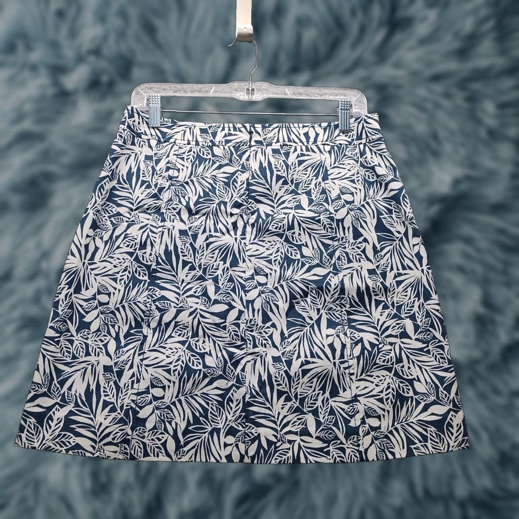 Loft LOFT Womens Size 6 Multi Leaf Print A-Line Skirt - Short, Lined, Stretch, Button Front Back Zip, Cotton, Casual, NWT Women’s Skirt Size 28" / US 6 / IT 42 - 1 Thumbnail
