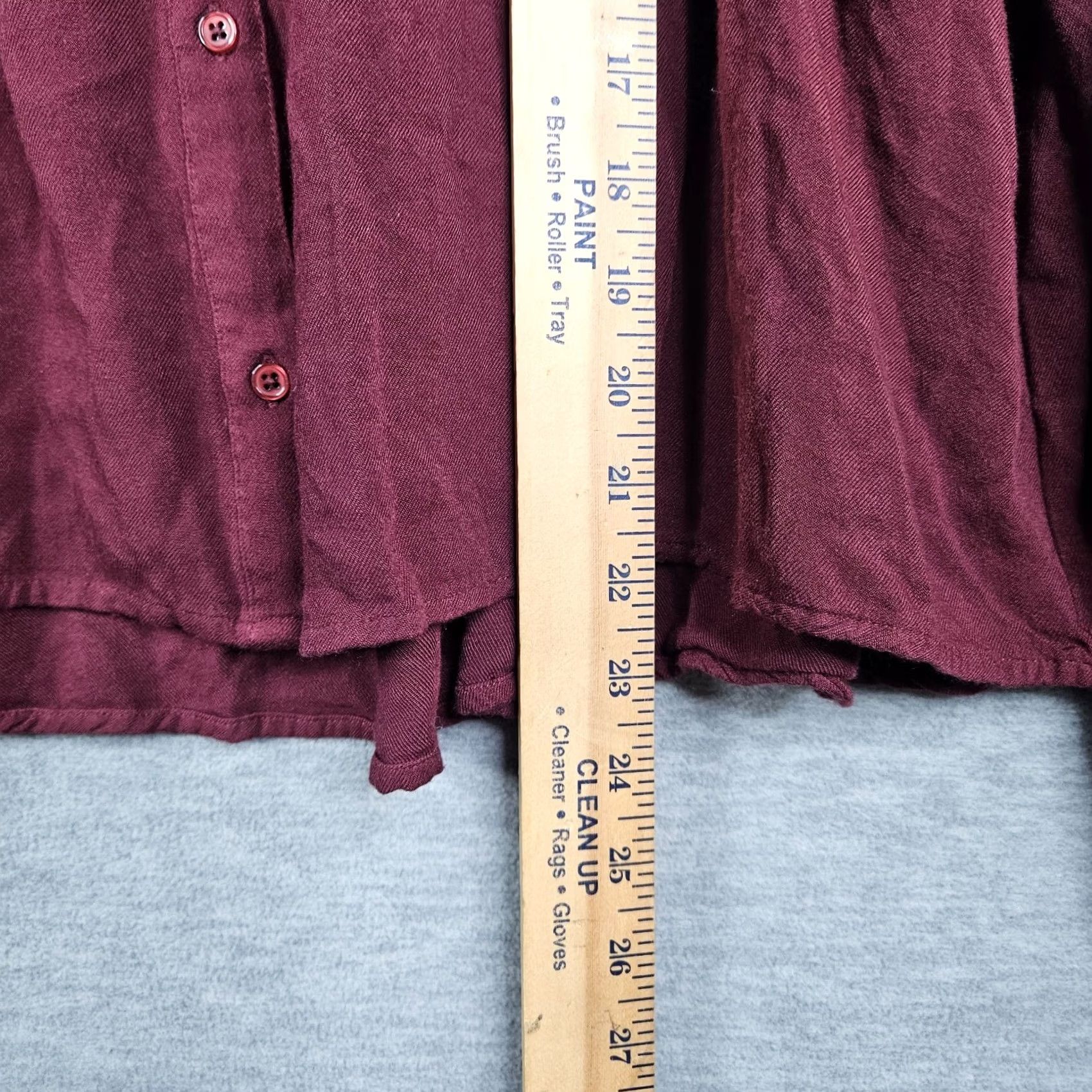 CLOT Cloth & Stone Button-Up Shirt Womens M Burgundy Long Sleeve Casual Regular Fit Size M Size M / US 6-8 / IT 42-44 - 6 Thumbnail