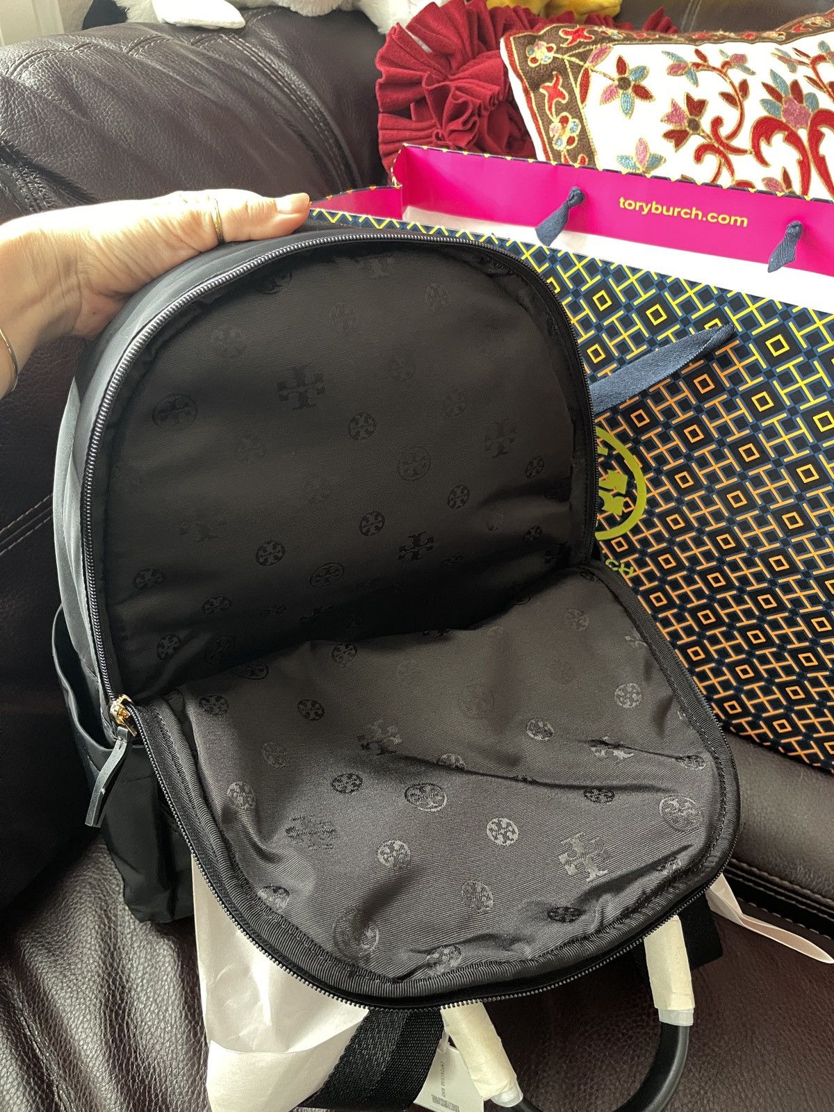 Tory Burch Latest New Tory Burch Ella Black Nylon Backpack 88368 $328 Size ONE SIZE - 7 Thumbnail