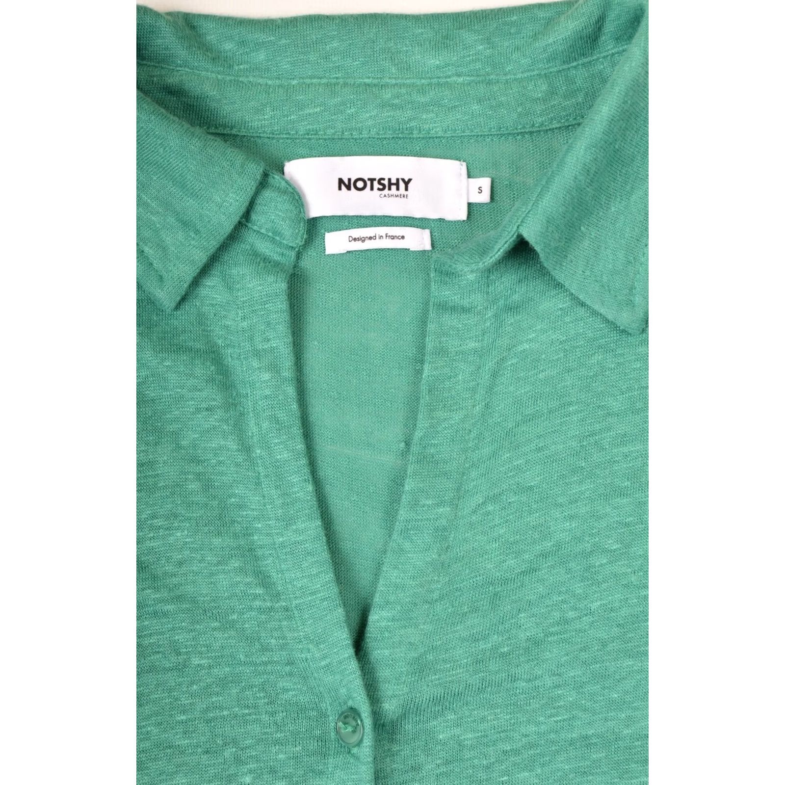 Vintage Notshy Cashmere Green Linen Button Shirt Blouse Size S Womens Size S / US 4 / IT 40 - 2 Thumbnail