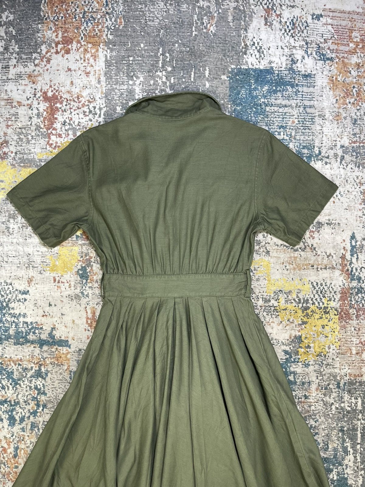 MOUSSY Azul By Moussy Olive Green Military Full Button Dress Size S / US 4 / IT 40 - 6 Thumbnail