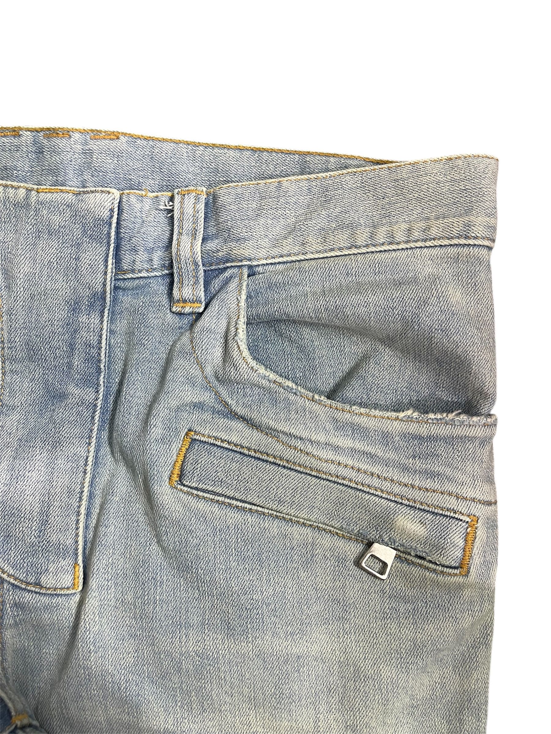 Balmain Balmain kanye light blue distressed biker jeans Size US 29 - 6 Thumbnail