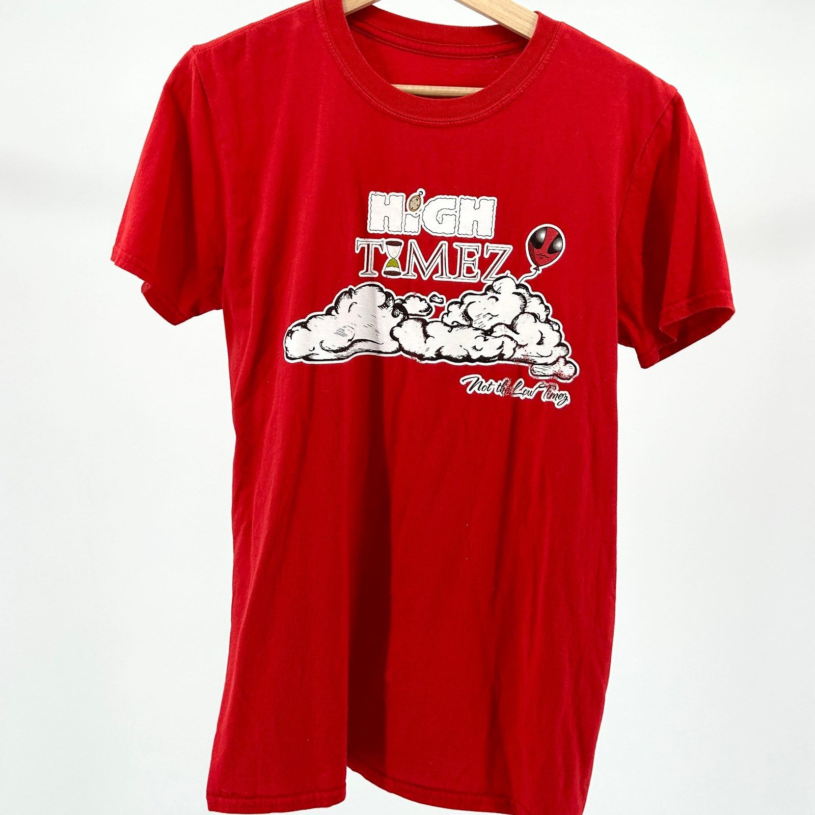 Vintage Y2K High Timez Red Graphic Cannabis Culture T-Shirt Size US M / EU 48-50 / 2 - 1 Thumbnail
