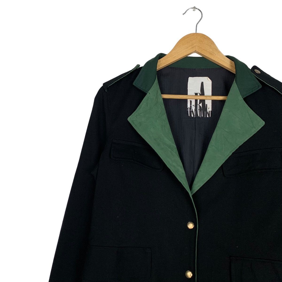 Japanese Brand OKIRAKU Double Collar Belted Pea Jacket #0957-C42 Size S / US 4 / IT 40 - 3 Thumbnail
