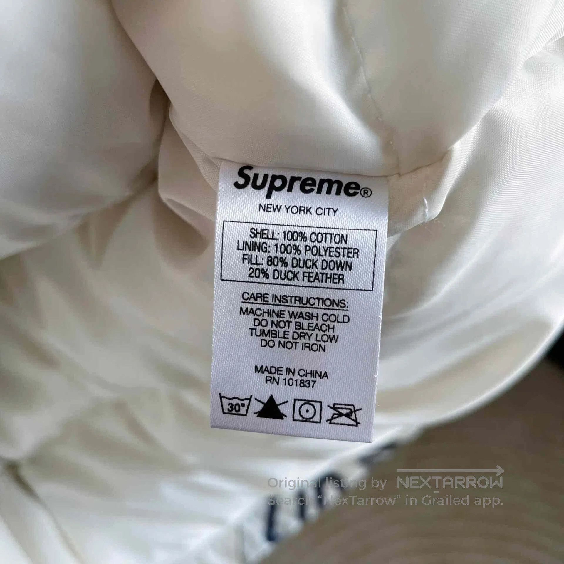 Supreme Supreme White License Plate Down Jacket. Size US M / EU 48-50 / 2 - 4 Thumbnail
