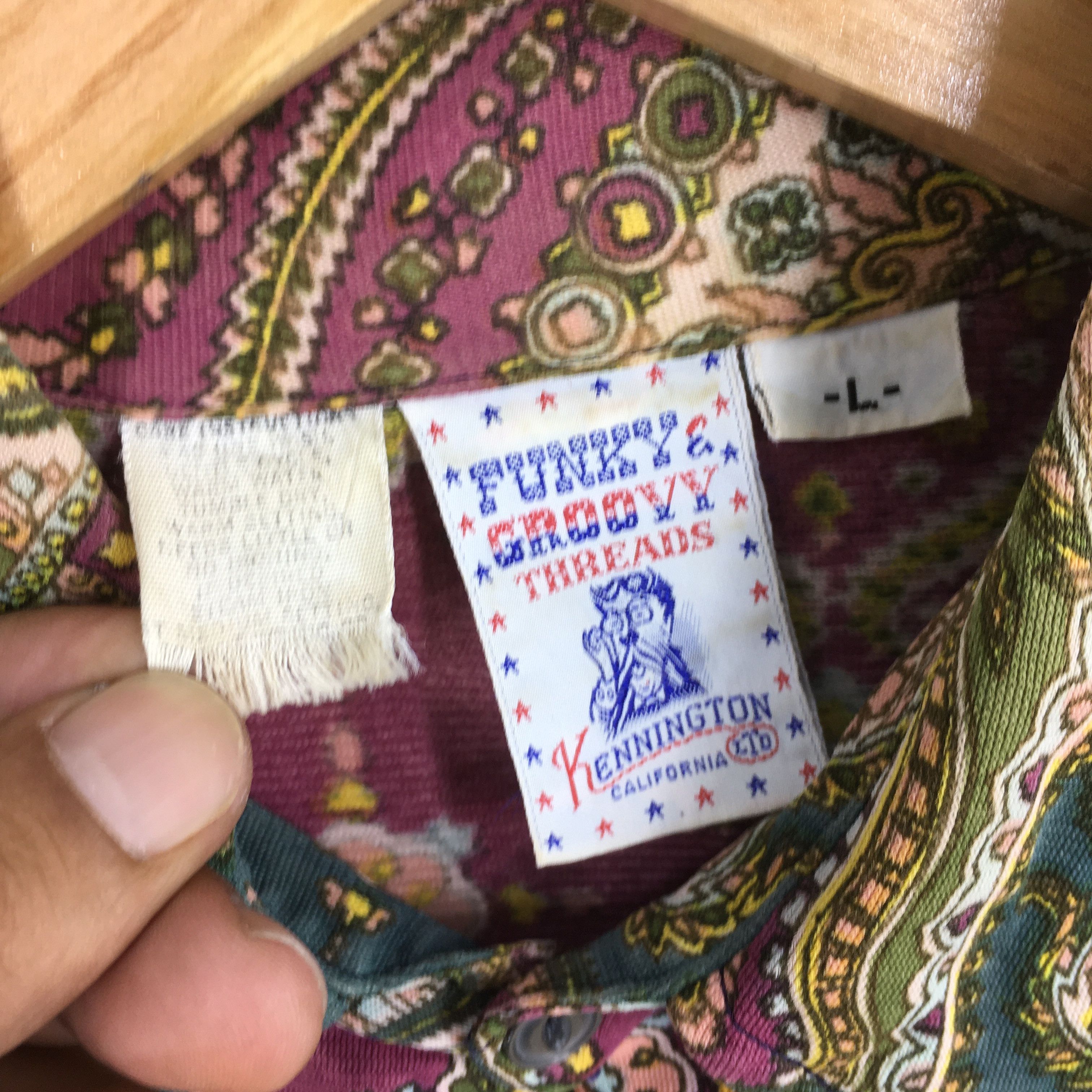 Kennington Ltd. Vintage 1970s Kennington California Paisley Shirt Large Size US L / EU 52-54 / 3 - 5 Thumbnail