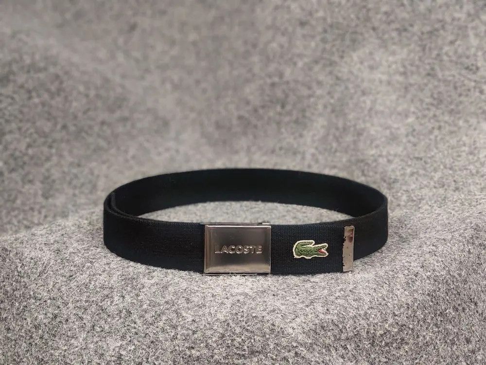 Lacoste Vintage 90's Lacoste Black Alligator Canvas Buckle Belt Y2K Size ONE SIZE - 1 Thumbnail