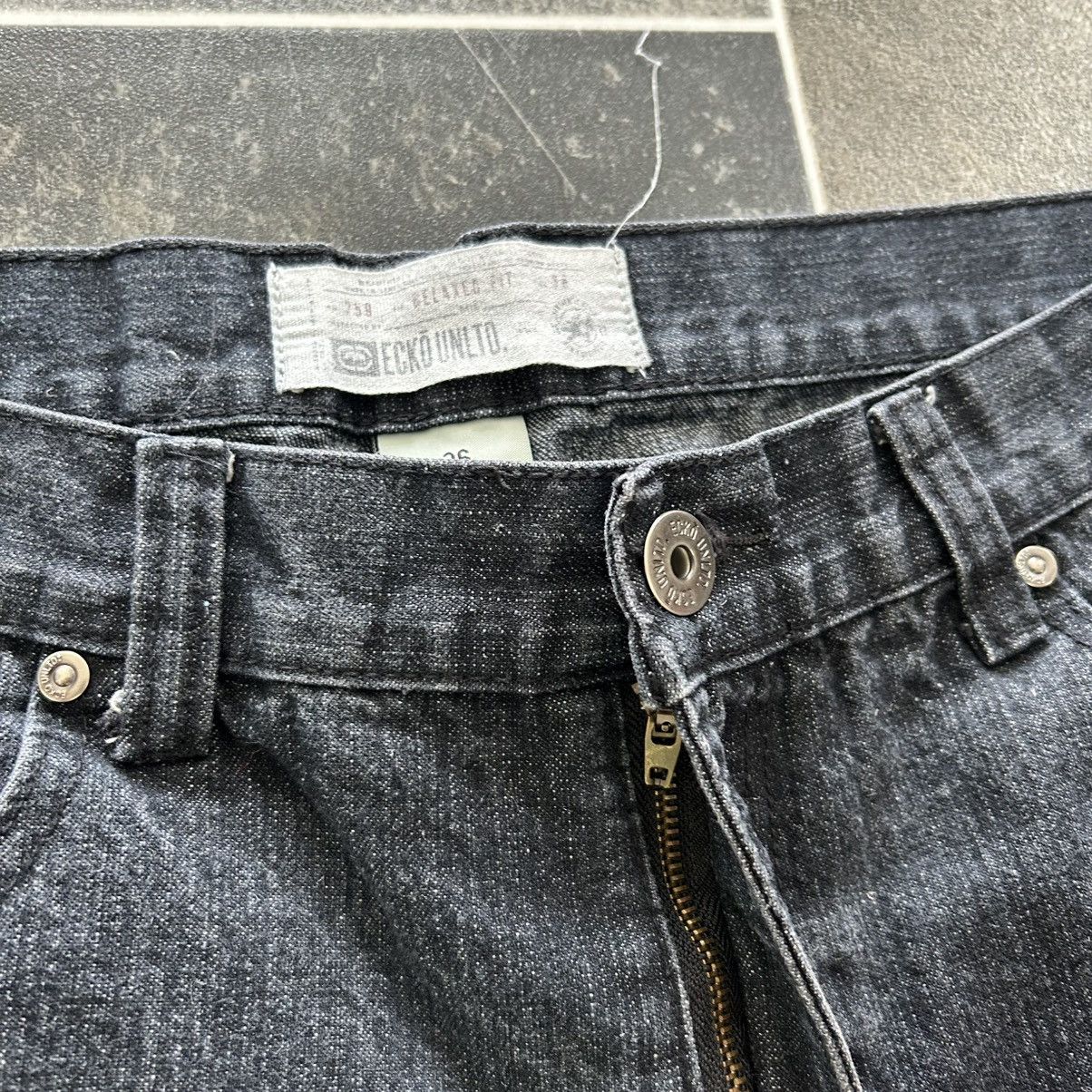 Ecko Unltd. Vintage Y2K Ecko Unltd Black Baggy Denim Shorts Size US 38 / EU 54 - 2 Thumbnail