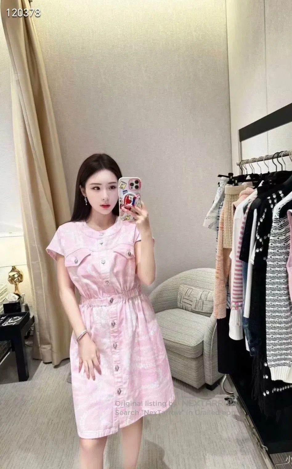 Chanel Chanel 25M Cocobeach Logo Print Dress. Size XS / US 0-2 / IT 36-38 - 6 Thumbnail