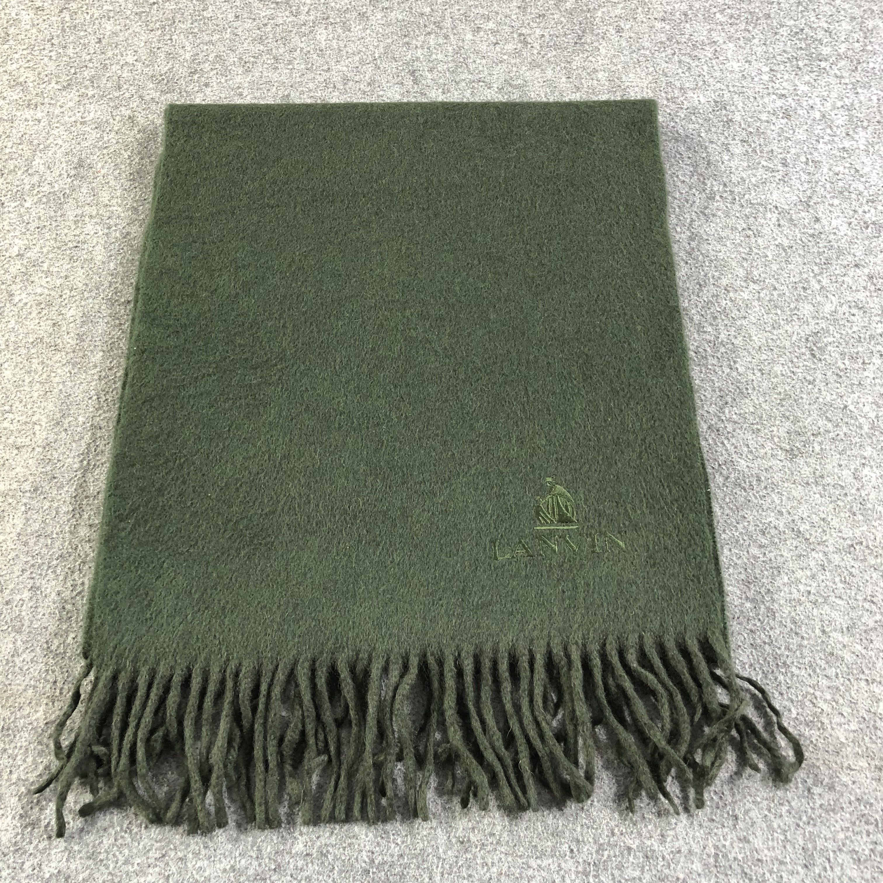 Lanvin Lanvin Green Cashmere Scarf Muffler V1296 Size ONE SIZE - 2 Thumbnail